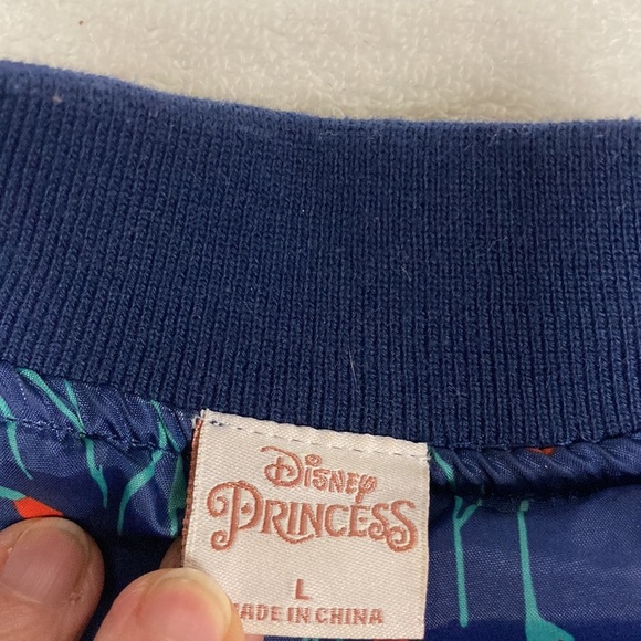 Disney Princess Belle rose Girl's Full Zip satin Bomber Jacket Size L - Picture 7 of 8